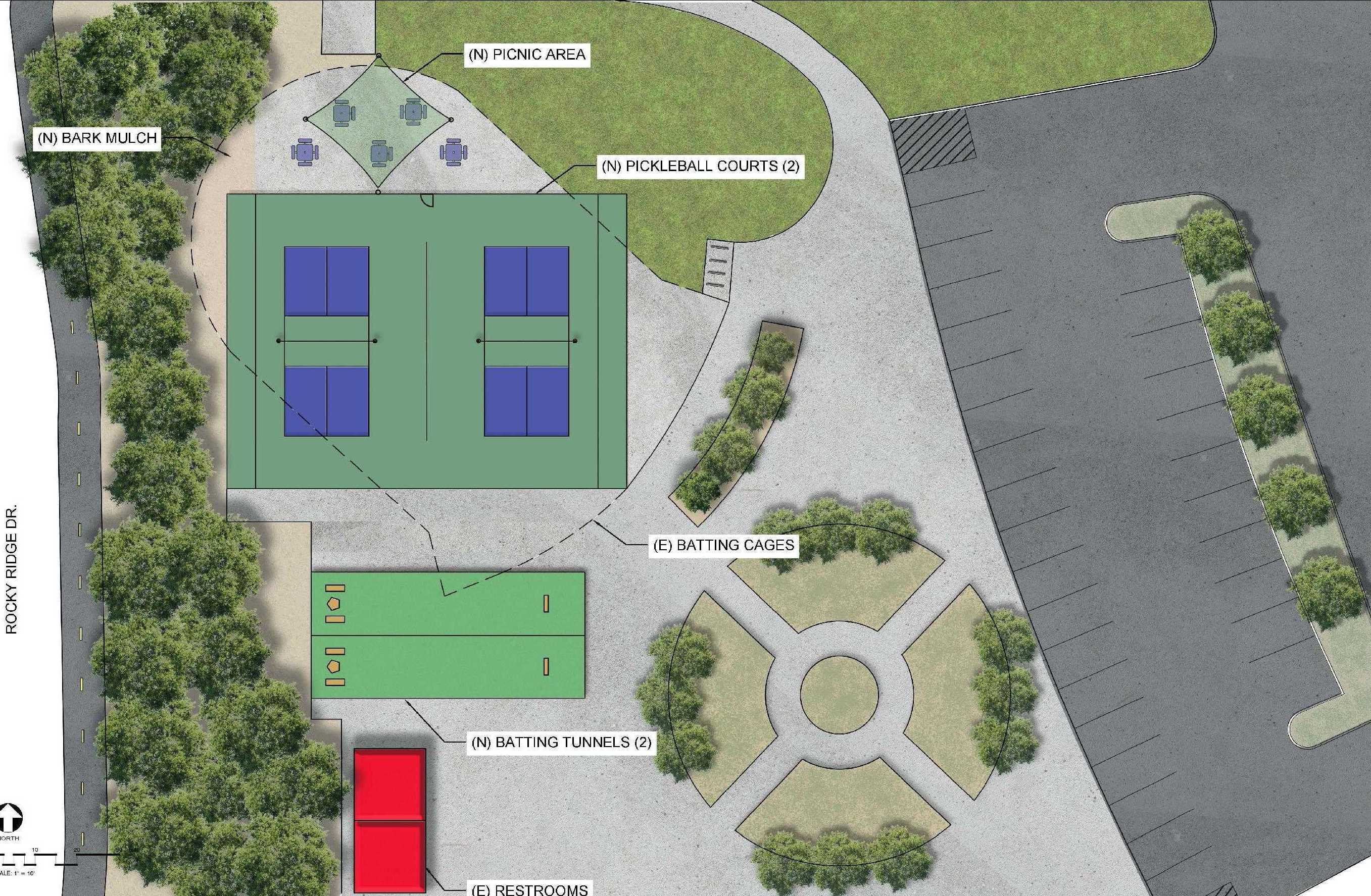 Maidu Pickleball  Batting Tunnels Master Plan